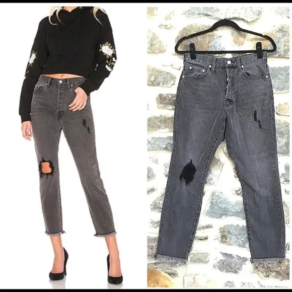 Superdown Revolve Black Gray boyfriend mom jean - Image 2