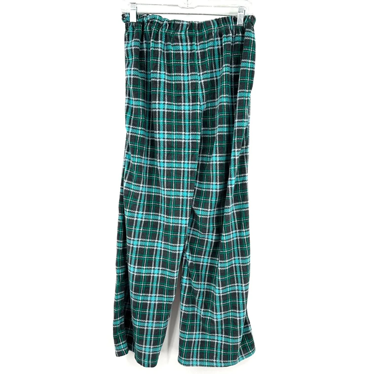 Jasmine Love‎ Size Large Pajama Pants Green Plaid Fleece Drawstring Waist Sleep - Image 2