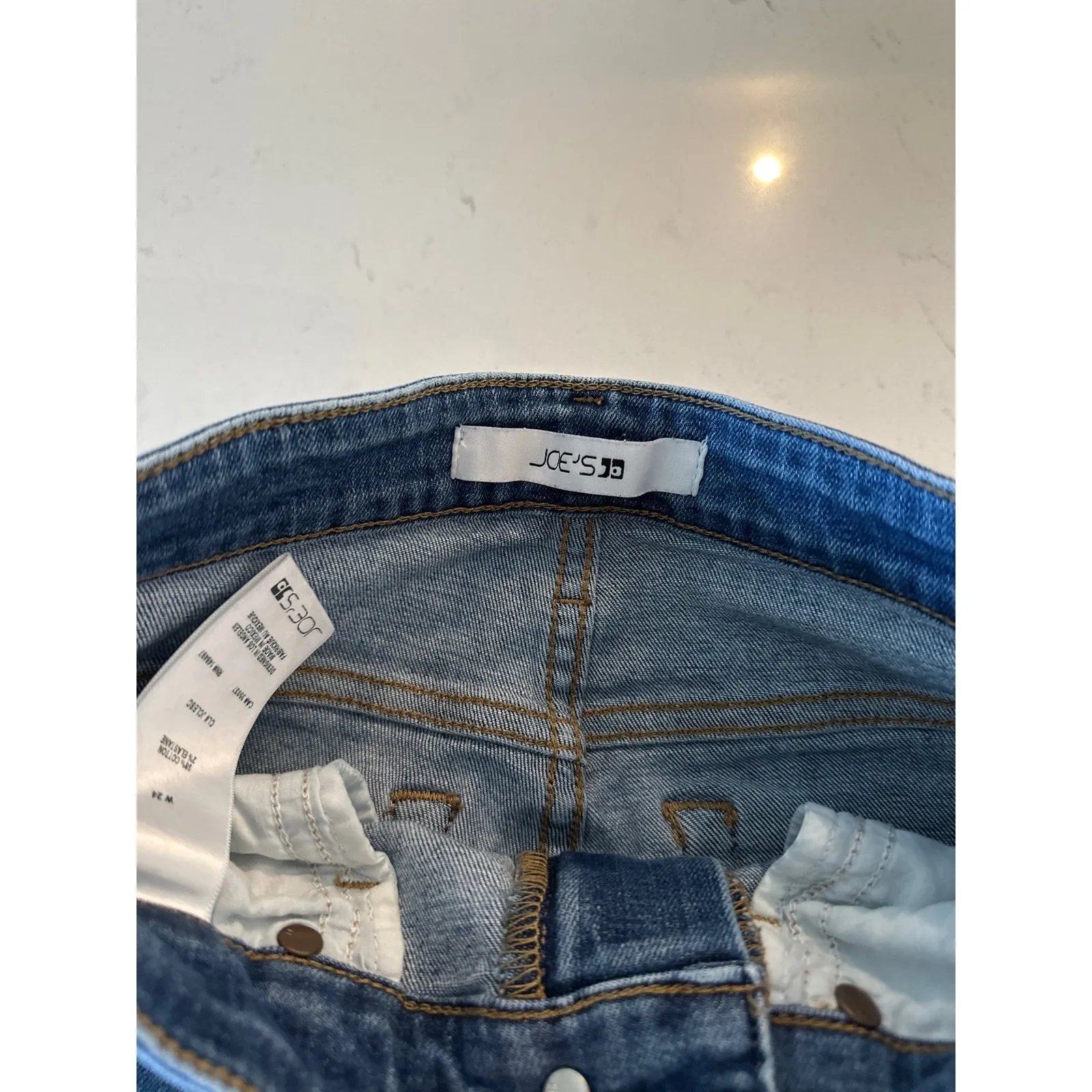 Joe's Jeans Blue Denim Straight Leg Distressed Everyday Casual Jeans Size 24 - Image 4