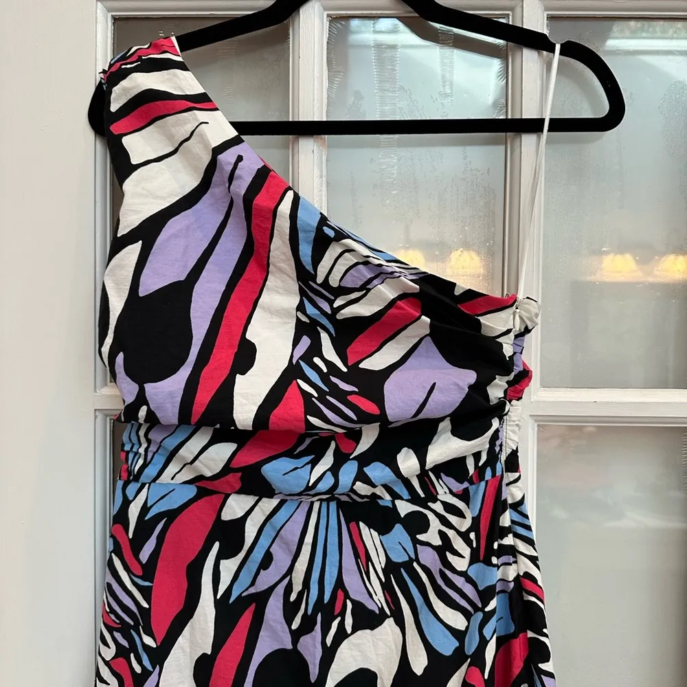 Anthropologie Maeve One-Shoulder Monarch Butterfly Printed Midi Dress Size 2 XS - Image 5