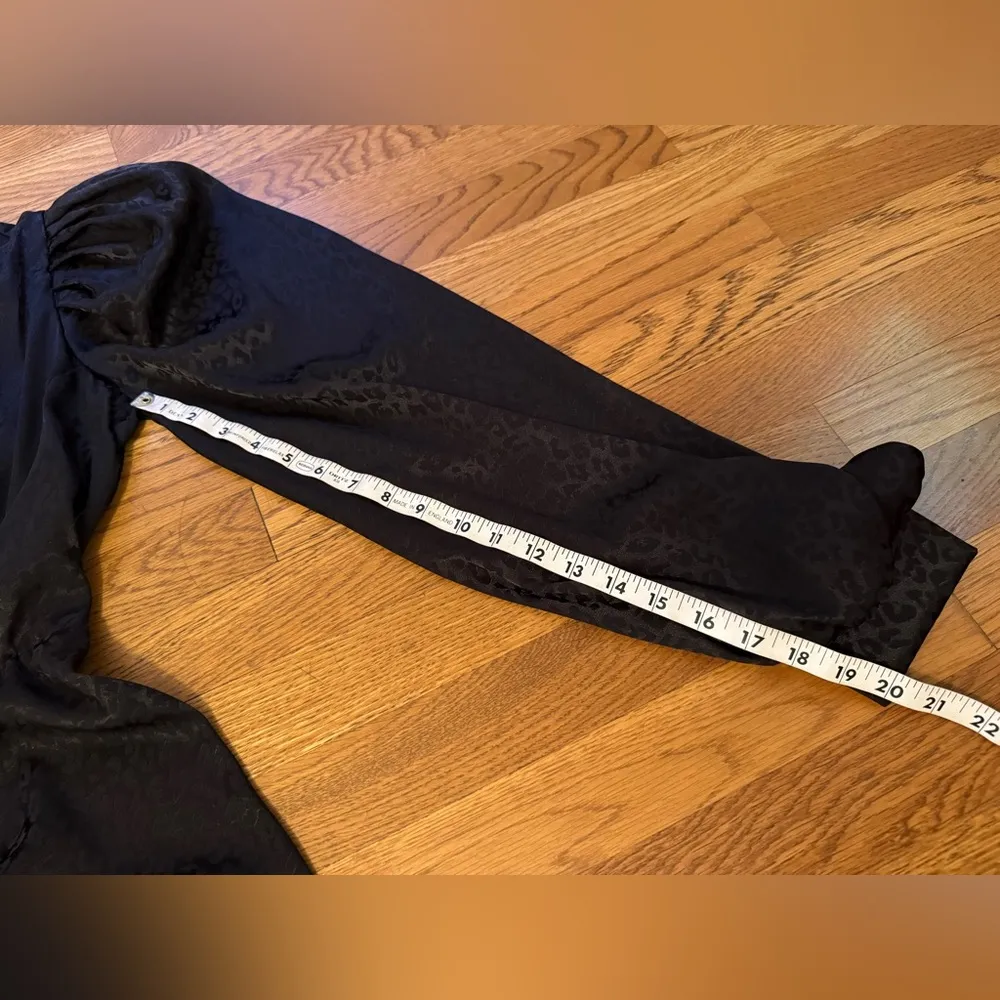 Classy Black satin jacquard Mini Dress size M Size M - Image 14