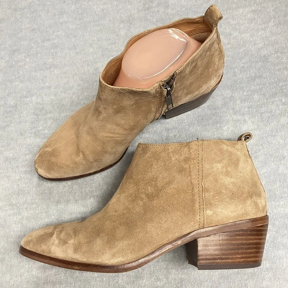 J.CREW Chelsea Boots Women’s Sz 9.5 Short Boots Bootie Ankle Brown Suede Leather - Image 6