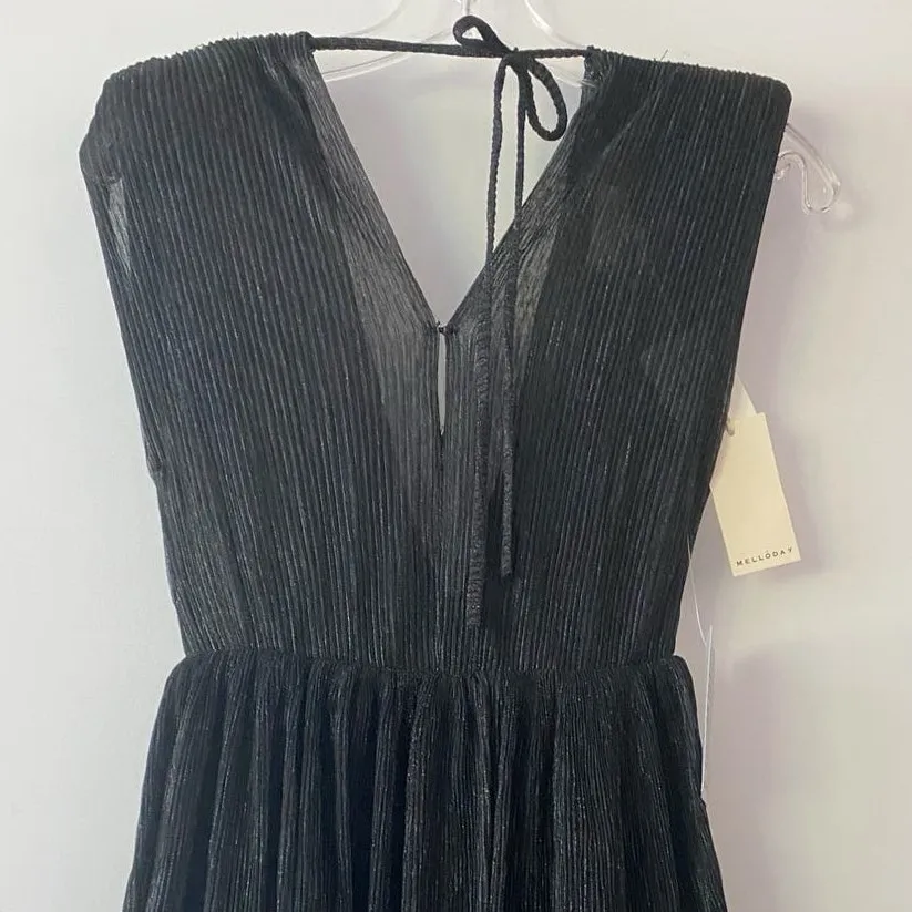 Melloday V-Neck Sheer Metallic Tiered Maxi Dress‎ - XS NWT - Image 9