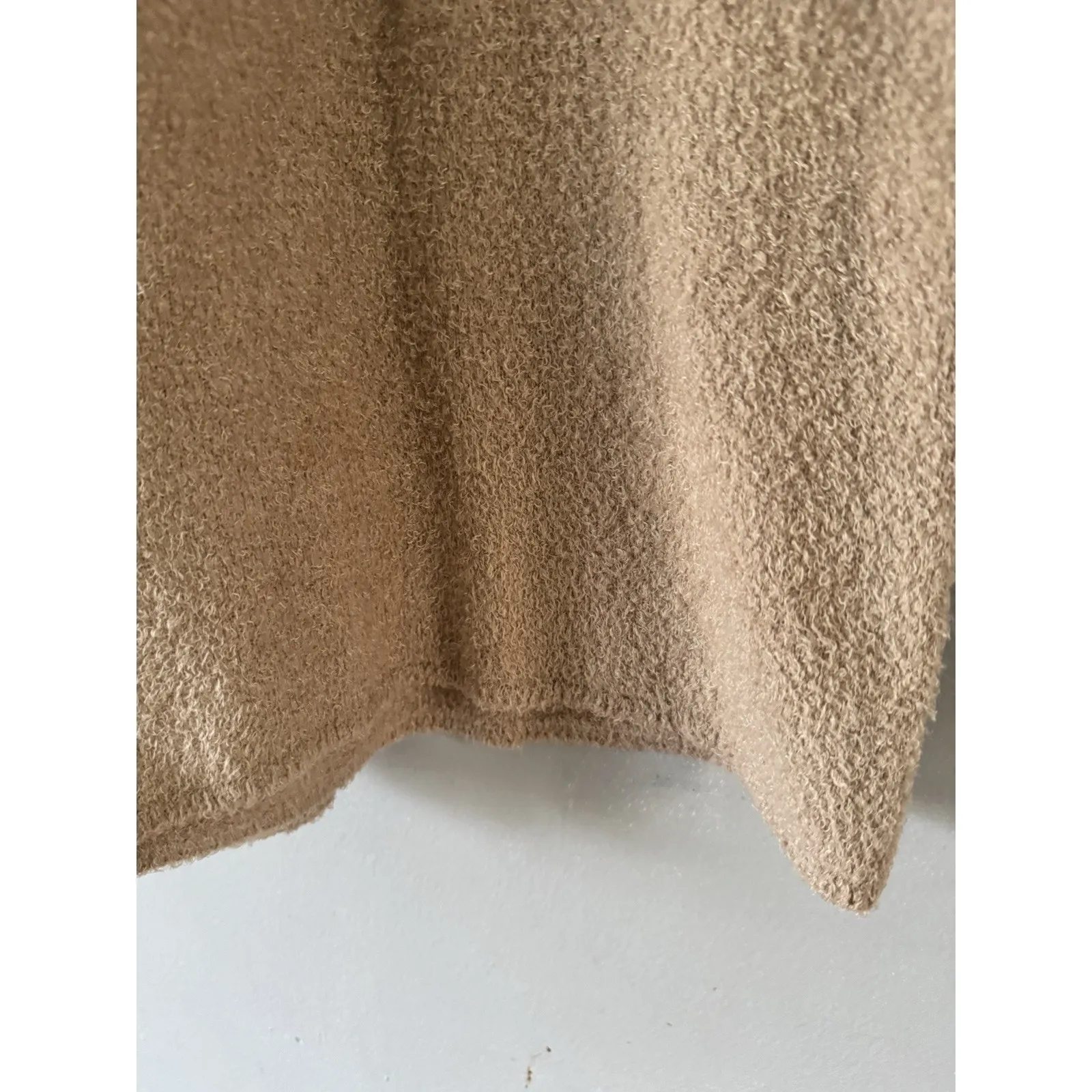 Rachel Zoe Lounge Pants Wide Leg High Rise Fuzzy Knit Tan Pull On Womens Sz XL - Image 4