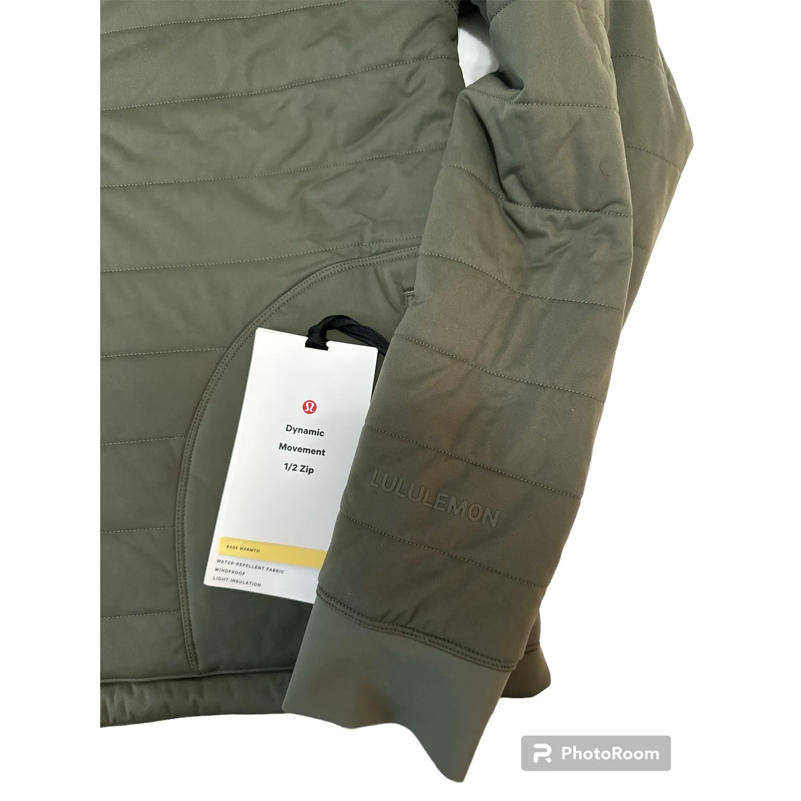 *NWT, Lululemon, Women, Dynamic Movement Half Zip Jacket, Army Green, Sz 8 - Image 7