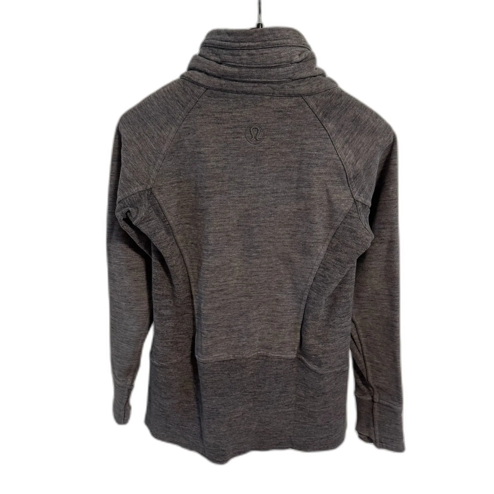 Lululemon Radiant Jacket Heather Gray Full Zip Cotton Fleece Size 6 Funnel Neck - Image 7