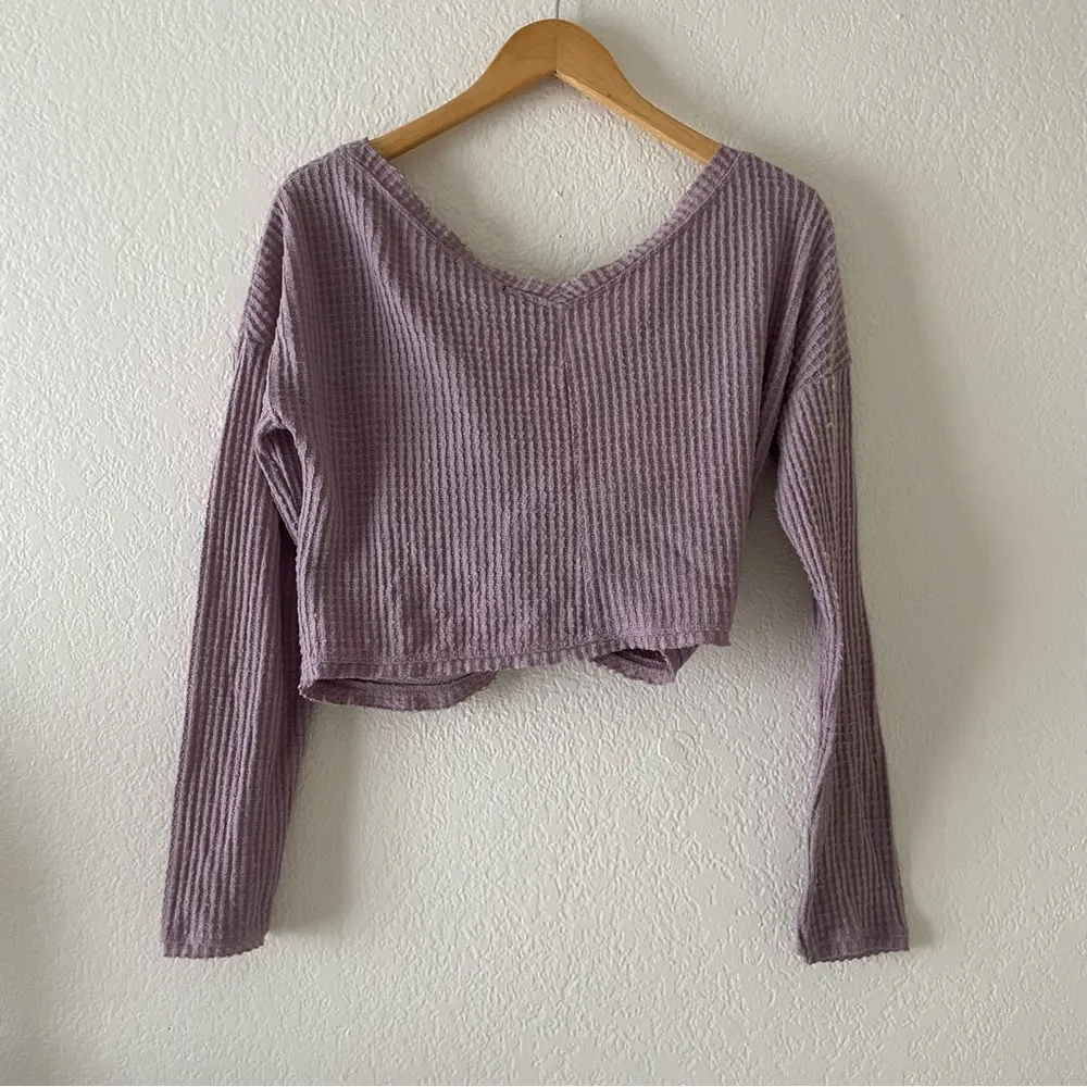 Out from Under Urban Outfitters Waffle Twist Waist Crop Top Tee - Image 4