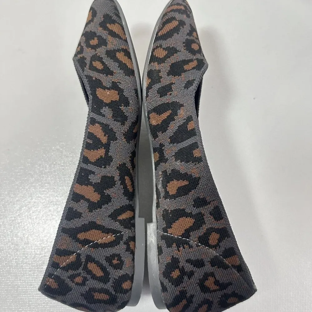 Skechers Womens Shoes Animal Print Gray Flats Cleo Leopard Comfort Slip On 6.5 - Image 3