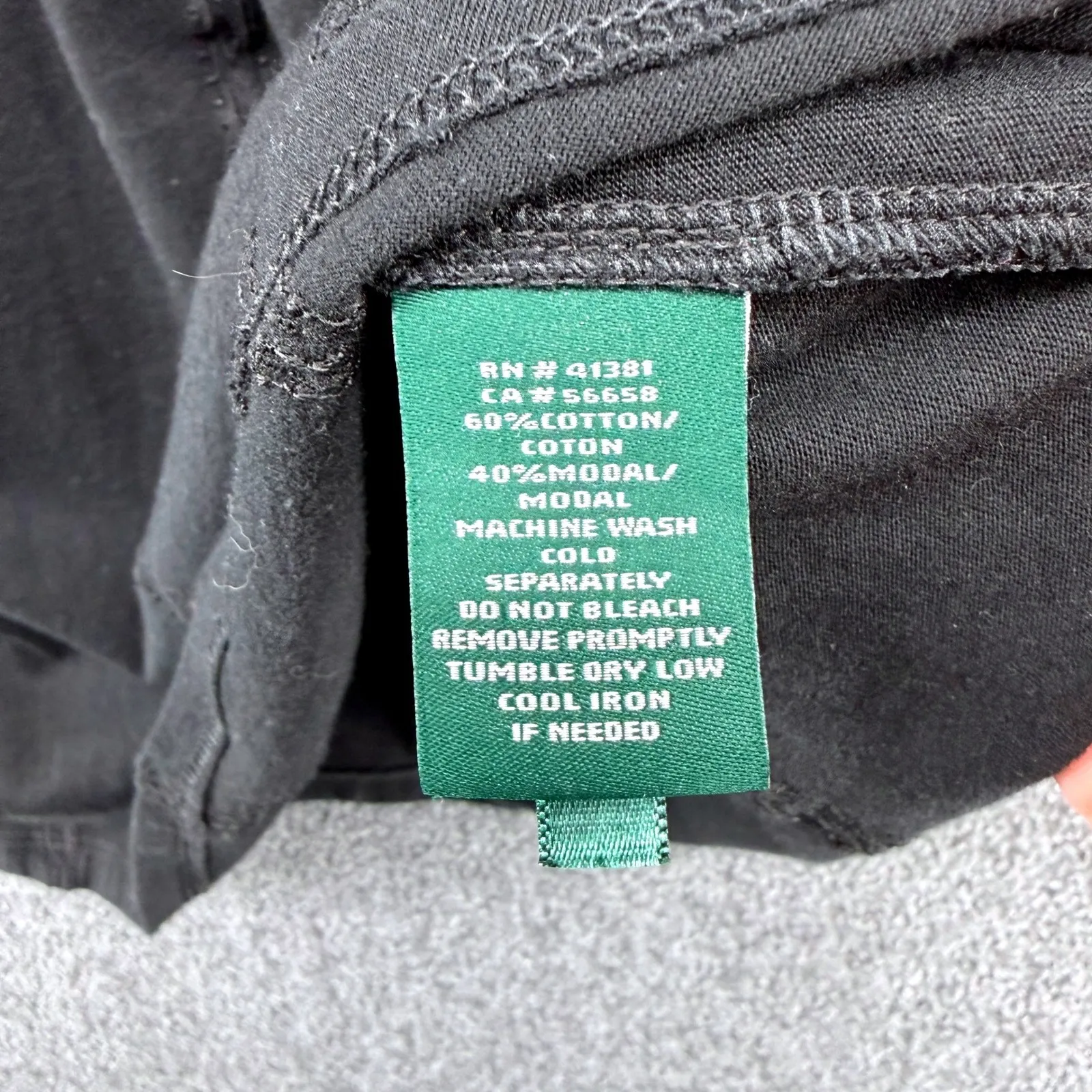 Lauren Ralph Lauren Black Smock Off Shoulder Cotton Modal Long Sleeve Top Large - Image 7