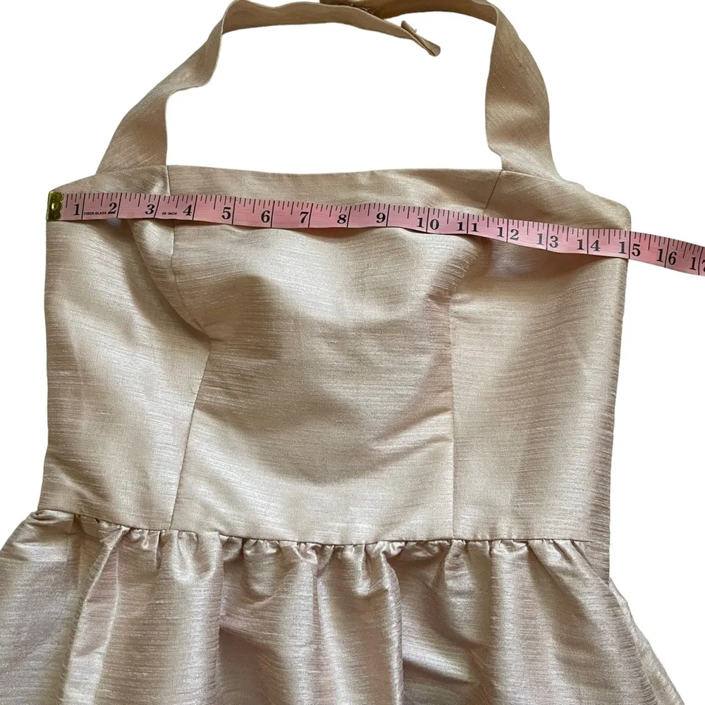 Alfred Sung Pearl Pink Dupioni Halter Bridesmaid Dress - Image 6