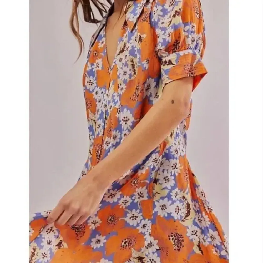 Free People NEW Sugar Crush Dress in Cobalt Combo - XS - Image 4