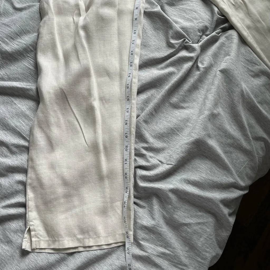 Lauren Ralph Lauren 100% Linen Straight Leg Beige Pants Coastal Beach Summer 8 - Image 9