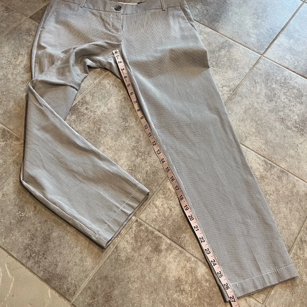 🆕 The Limited Pencil Pant pinstripe ankle cotton low rise white gray siz… - Image 4