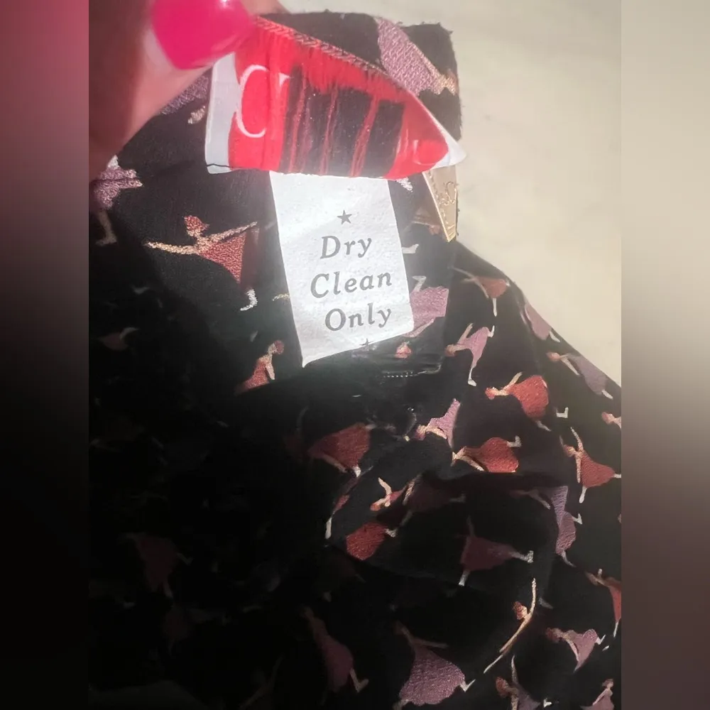 Vintage Joseph Magnin Pleated Midi Skirt Dancing Ladies Print Size M Rare Retro Black Size M - Image 7