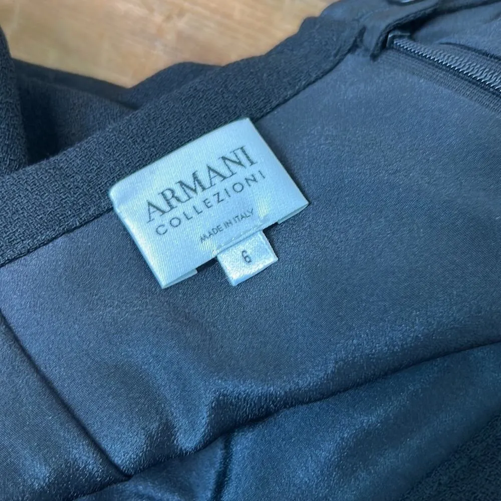 Women’s vintage Armani Collezione black wool midi pencil skirt size 6 - Image 6