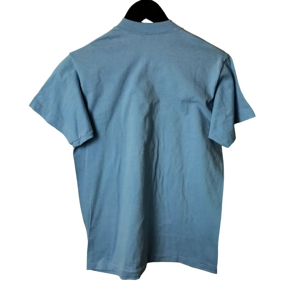 Vintage 80s Oboe Players Bach T Shirt Single Stitch USA Graphic Tee Solid Logo Blue Size M - Image 3