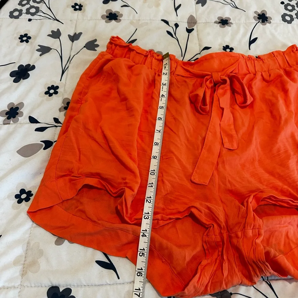 Women’s XL Coral  CiSoNo short Soft, Flowy, Airy. Elastic Waist Tie Front Shorts - Image 4
