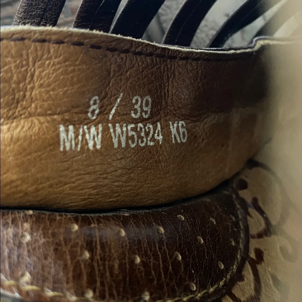 Born Sordino dark brown leather woven clogs size 8 - Image 7