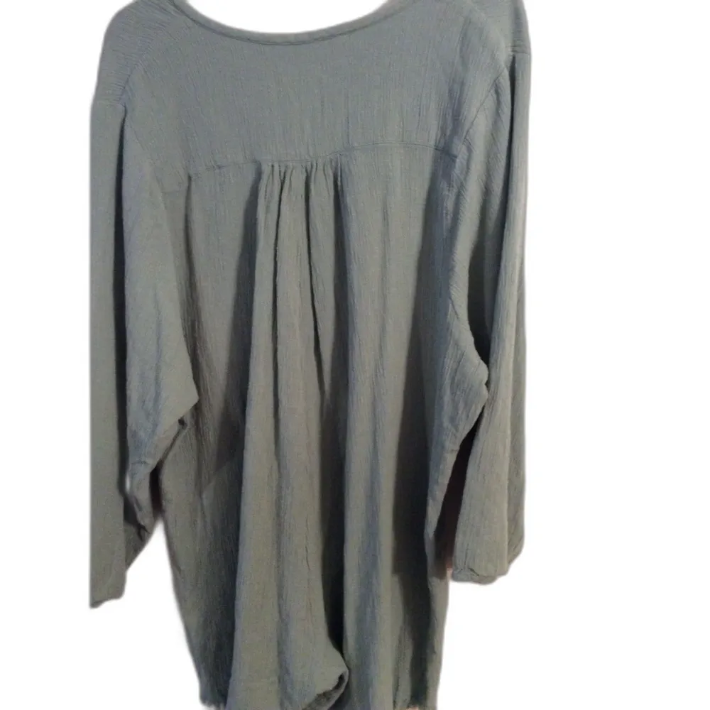 Zara Small S Green Oversize Romper boho Womens Linen blend - Image 2