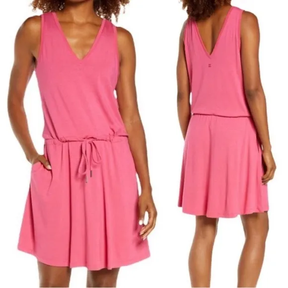 Sweaty Betty | Take It Easy Drop Waist Sleeveless Mini Dress Tayberry Pink XS/S - Image 2