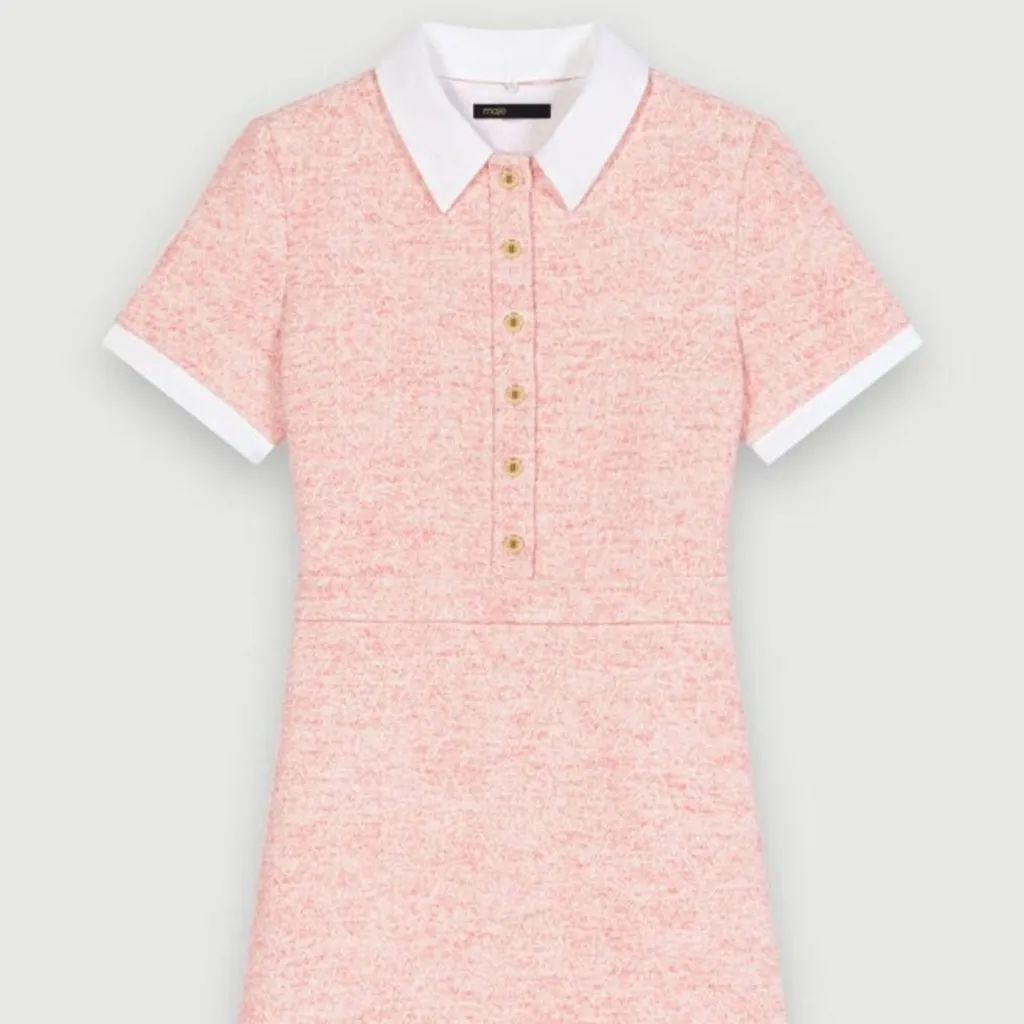 Maje  NEW Ranello Pink Tweed Dress size 6 - Image 4