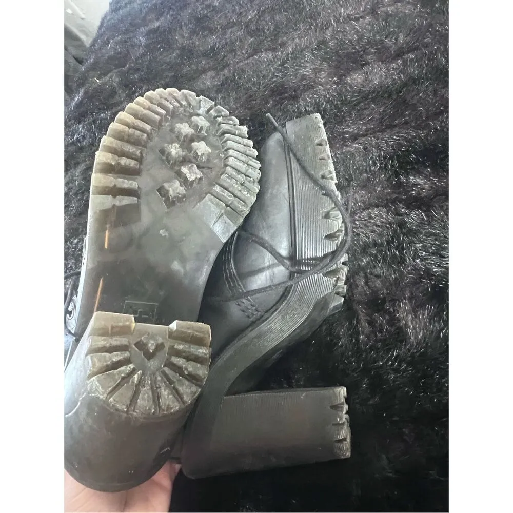 Dr. Martens Kendra Black High Heels Smooth Leather Lace Up Witchy Heeled Boots 7 - Image 3