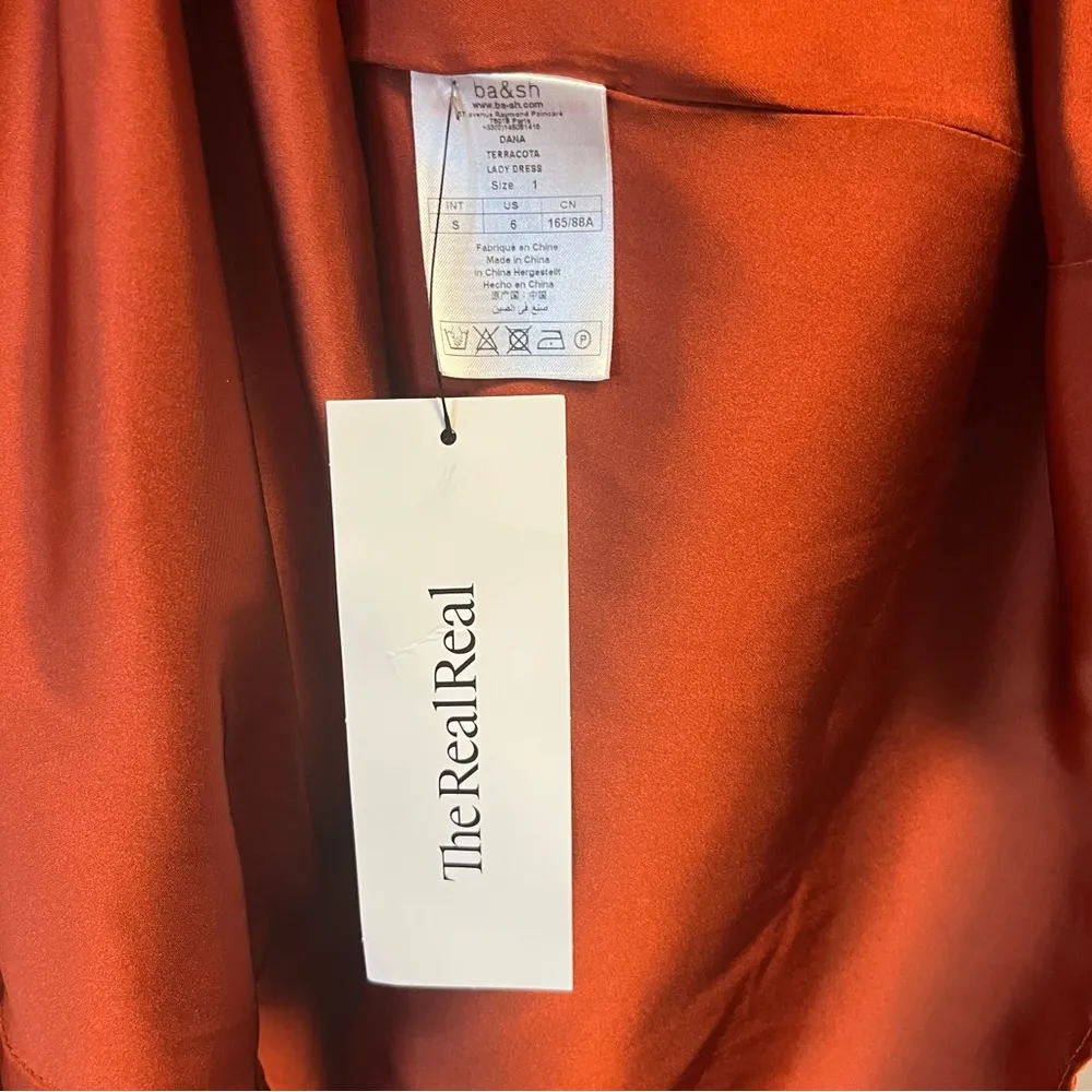 BA&SH Dress The Dana Lady Dress in Terracotta (Orange-Brown) Sz US 6 EUC - Image 8