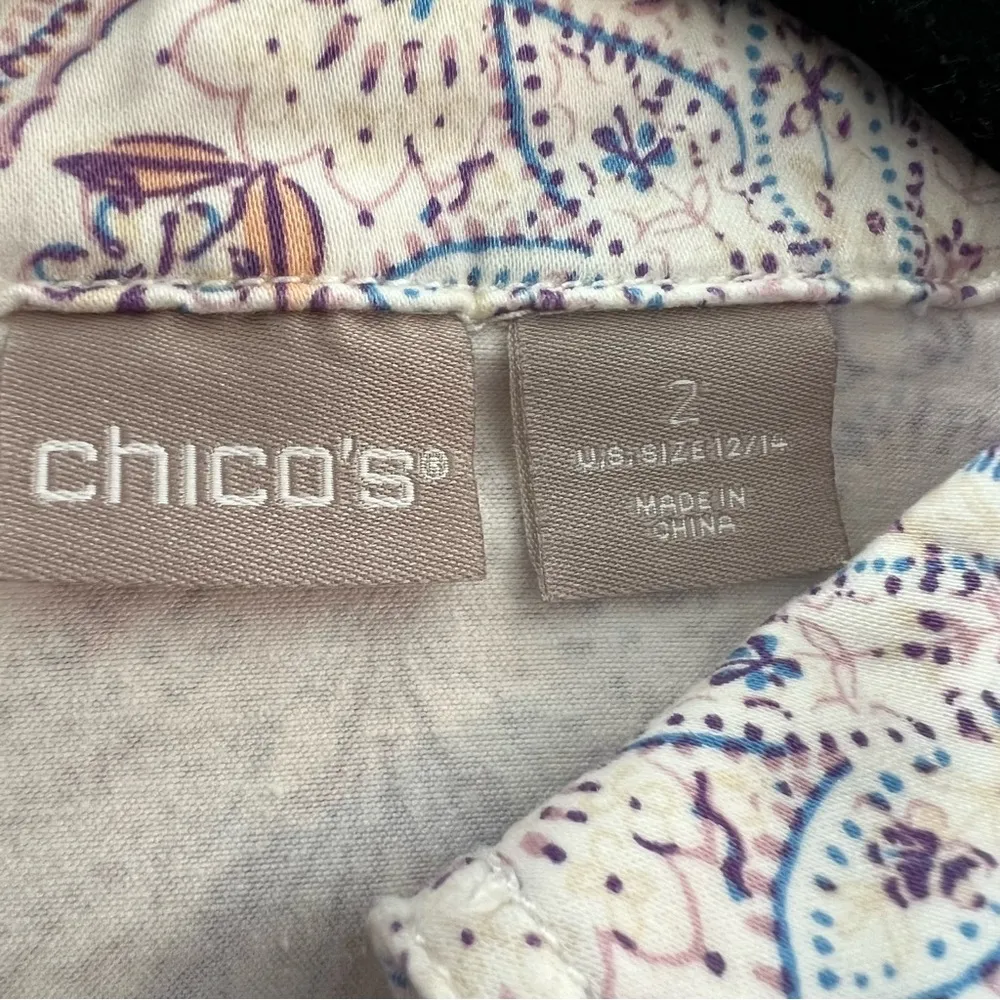 Chico’s women’s denim jeans top sz 2 US 12/14 - Image 3