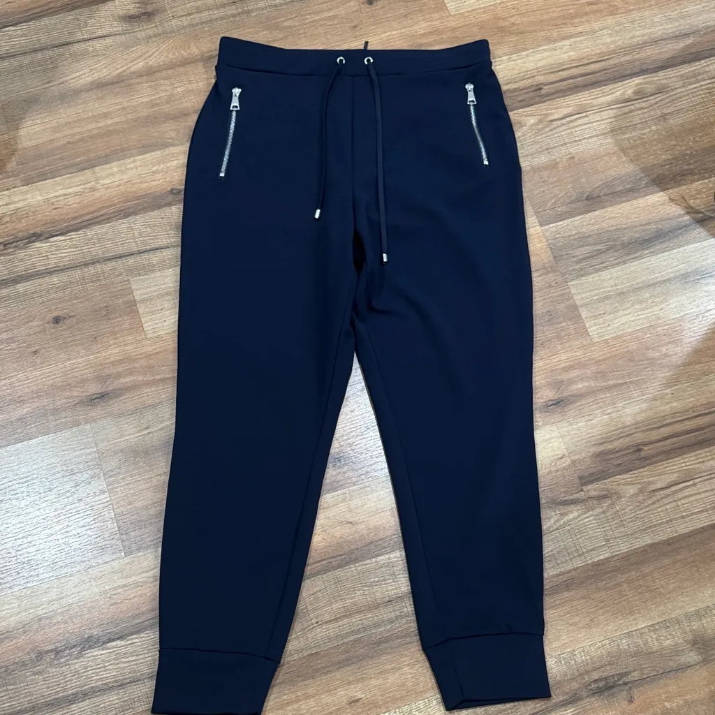 DKNY Navy Jogger Pants with Silver Accents - Image 2