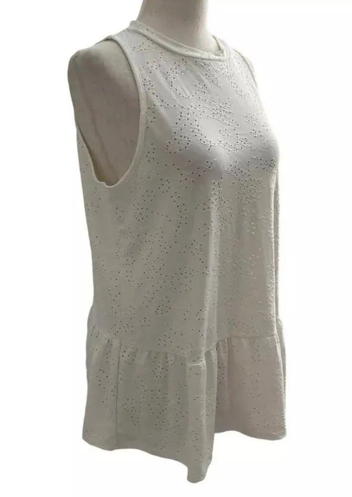 W5 Anthropologie Eyelet Tank Top Shirt Women's Size Medium | 17-611 - Image 3