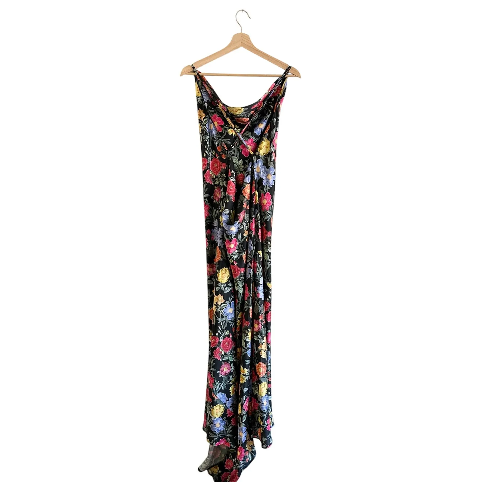 Show Me Your Mumu Hailey Slip Dress in Charm Peony Black Luxe Satin L - Image 7