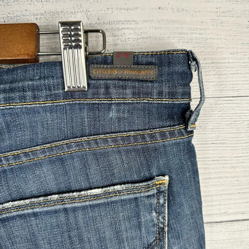 Citizens of Humanity Womens Cutoff Raw Hem Denim Jean Booty Shorts Size 31 - Image 10