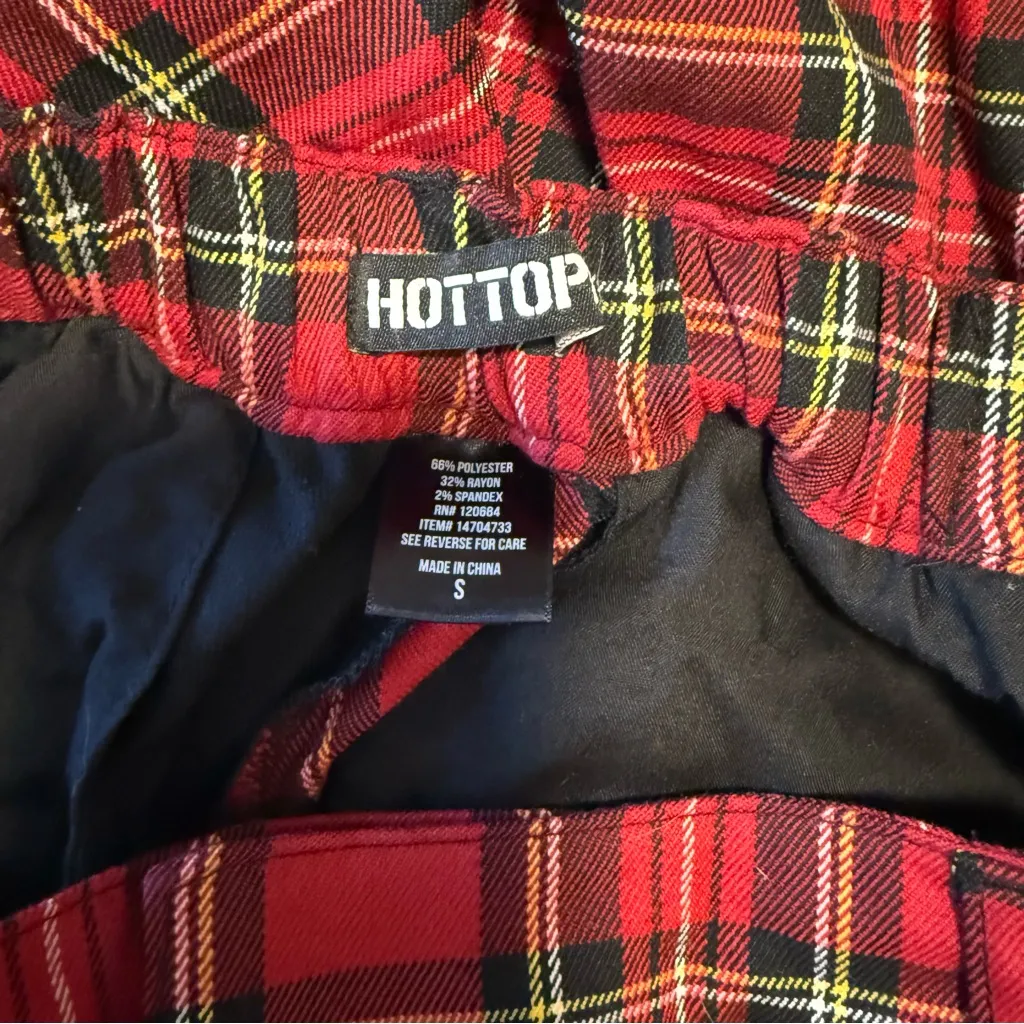 EUC Hot Topic Black & Red Plaid Split Bermuda Shorts - Image 4