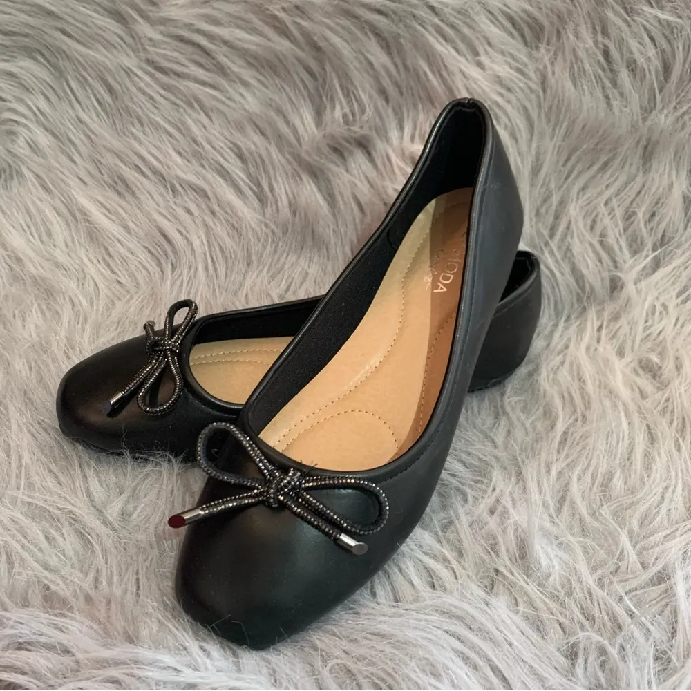 Ballet Flats Rhinestone Bow Slip on Flat Ballerina - Image 3