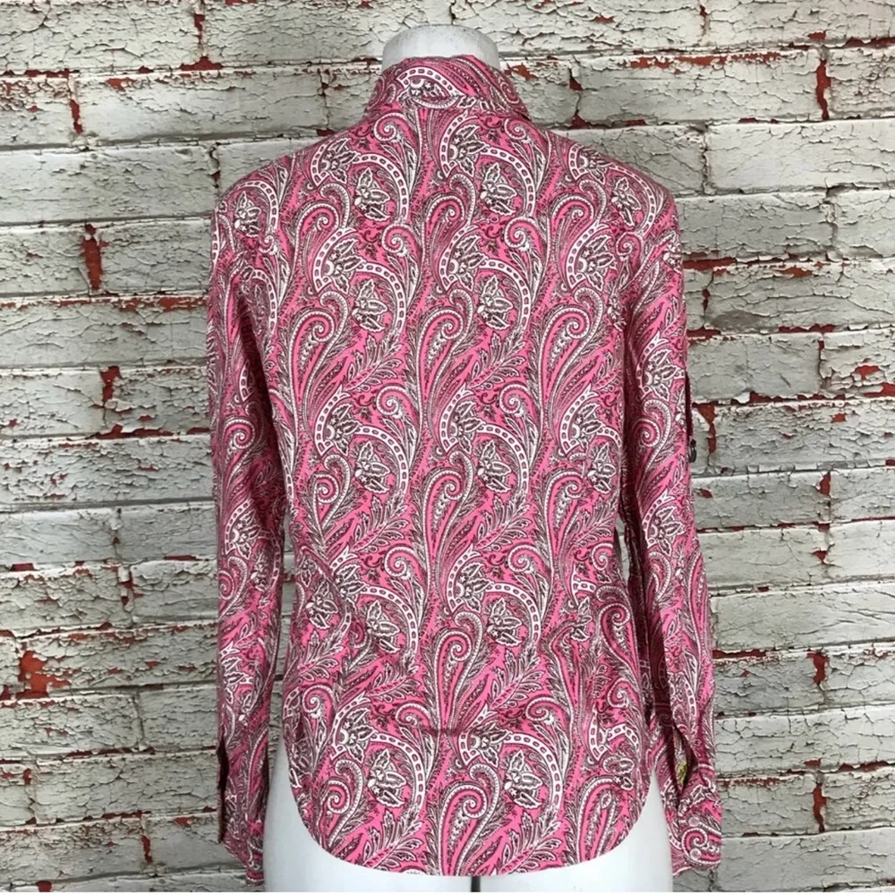 Robert Graham Shirt Size Small Pink Paisley Cowgirl Long Sleeve Blouse Top Rodeo - Image 4
