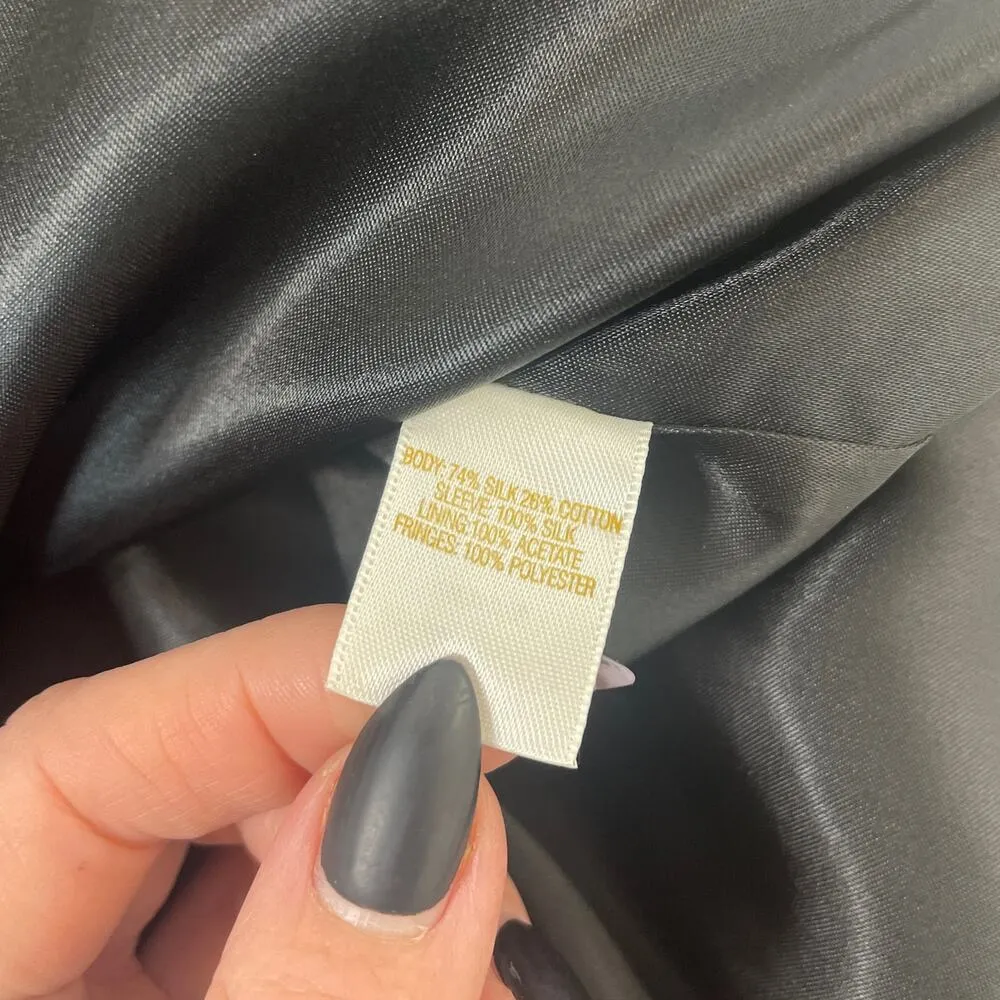 NWT Kate Spade Silk & Cotton Black Vicki Fringe Mini Swing Dress Size S - Image 9