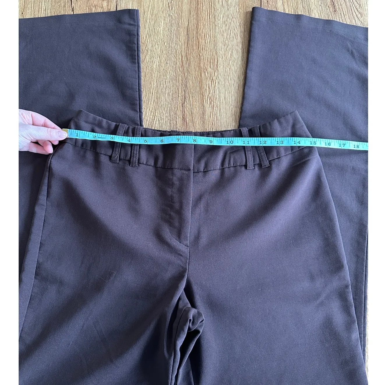 Star City Vtg Brown Mid Rise Flare Trousers Size 9 - Image 4