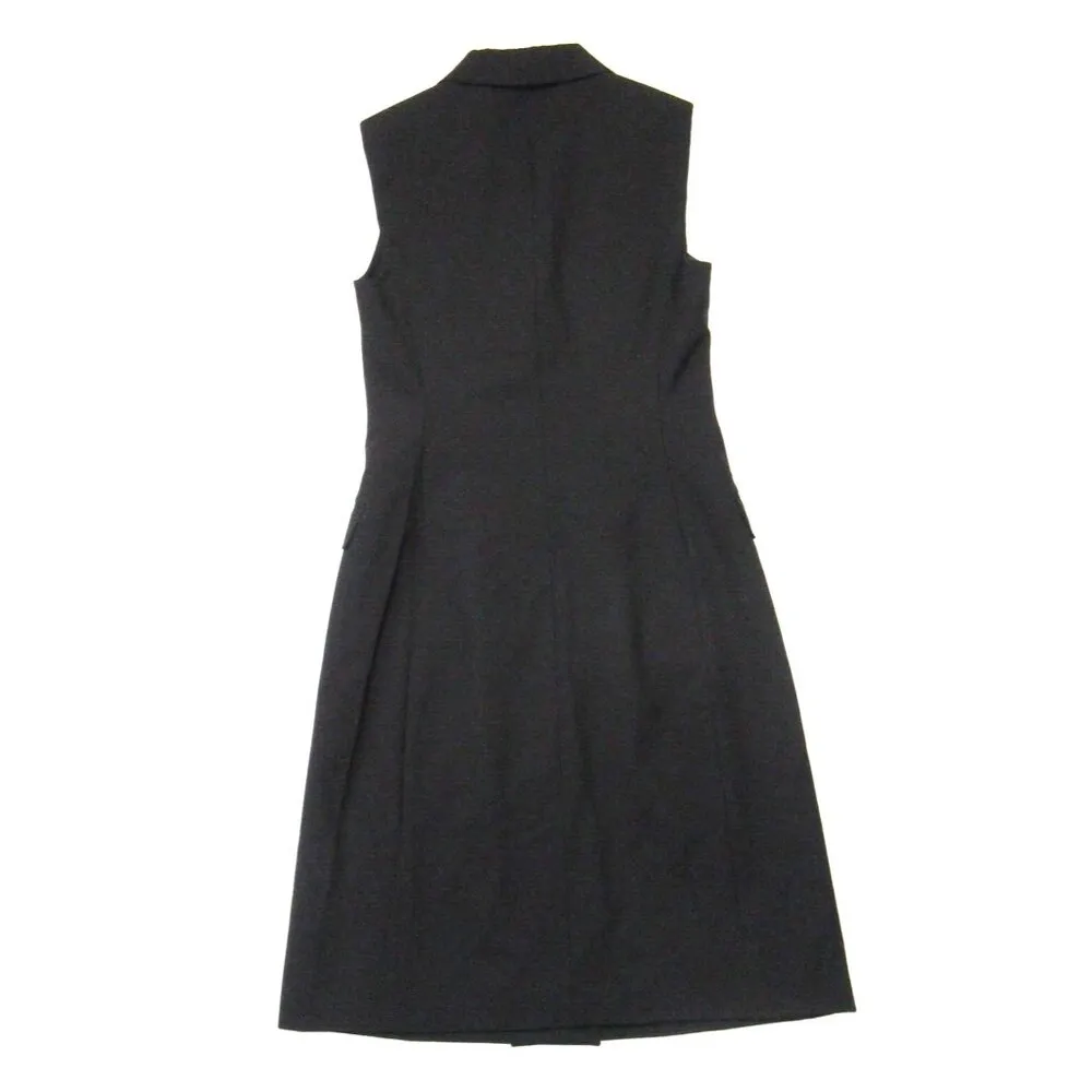 NWT Theory Double Breasted Vest Dress in Black Traceable Wool Sleeveless 0 - Image 7