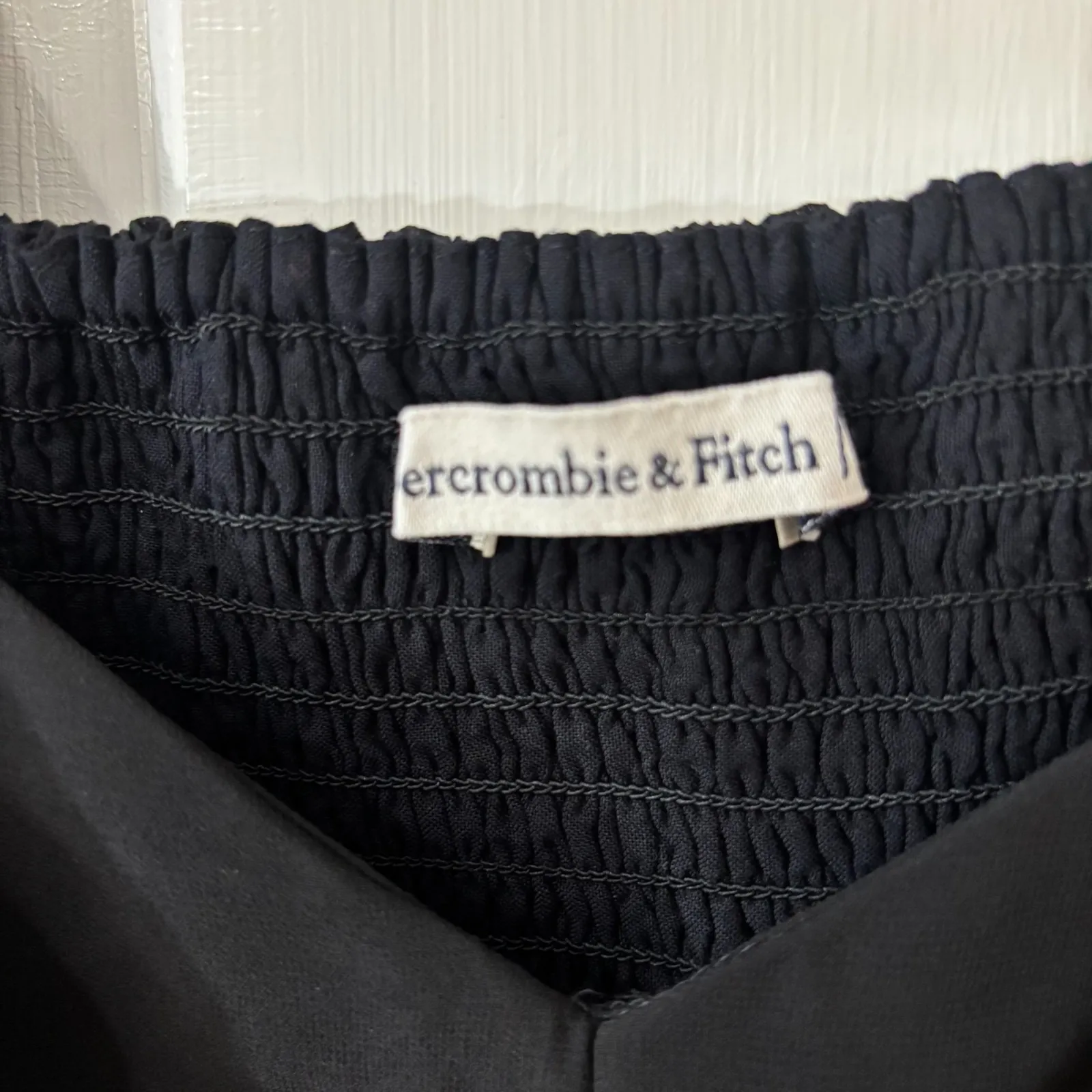 Abercrombie & Fitch Black Whimsygoth Baddie Smocked Sheer Sleeve Crop Blouse XXS - Image 5