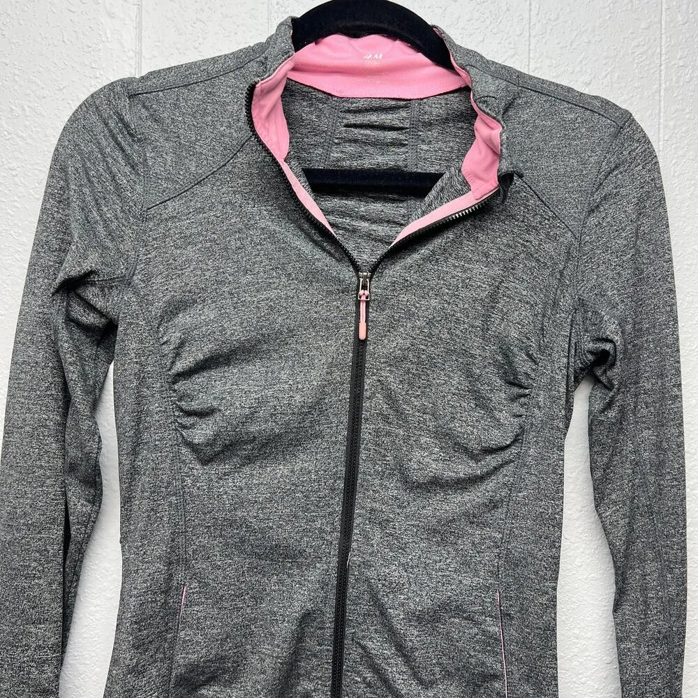 H&M Sport Full Zip Womens Activewear Jacket Small Yoga Running Walking Fitness - Image 2