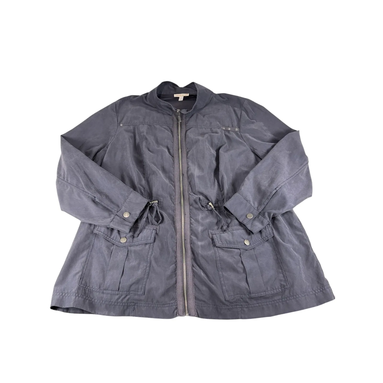 Westport 1962 NOW Navy Blue LIghtweight Zip Up Drawstring Rain Jacket 2X $54 NEW - Image 2