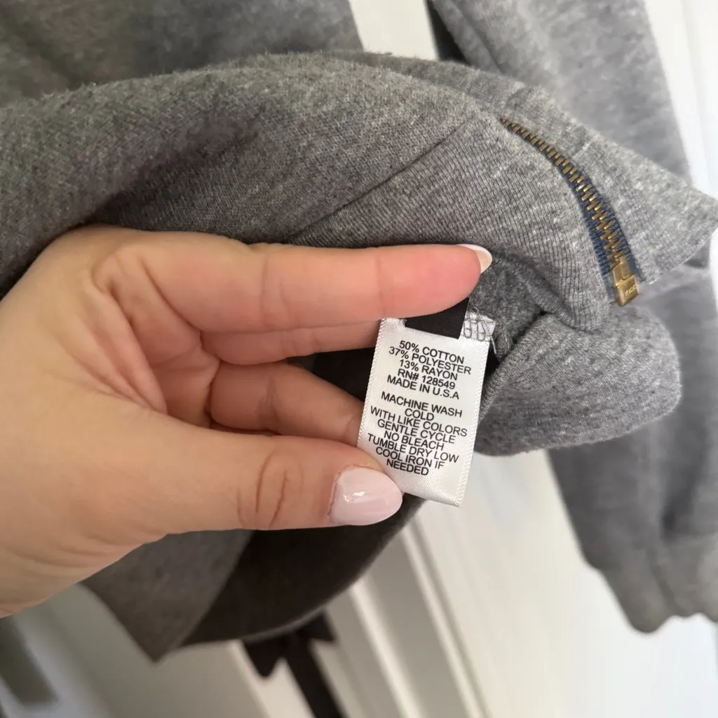 AVIATOR NATION NORTH SHORE HOODIE HEATHER GREY rainbow sleeve zip jacket - Image 6