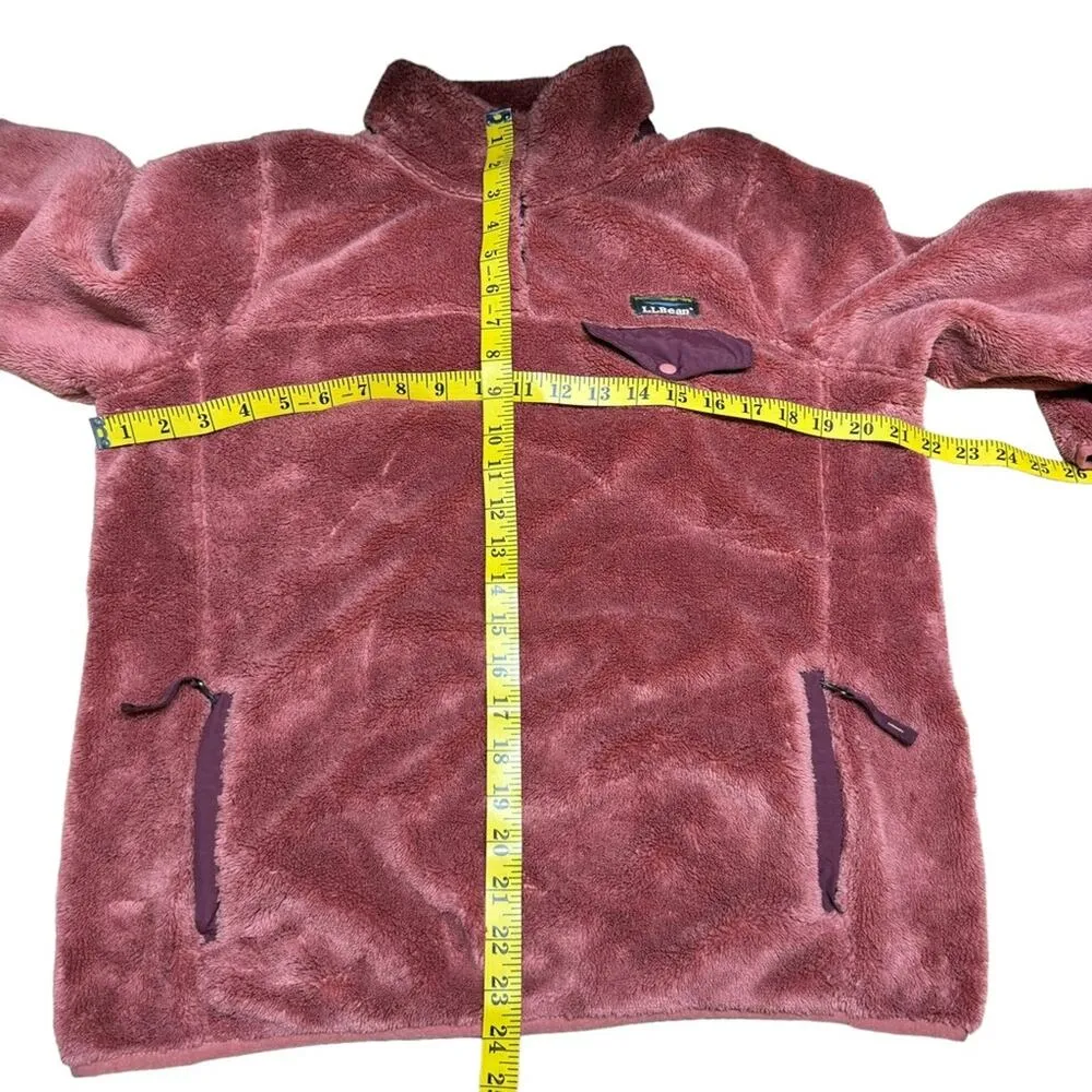 L.L.Bean Women's Hi-Pile Fleece Pullover Sweatshirt Size Medium Rosewood Heather - Image 11
