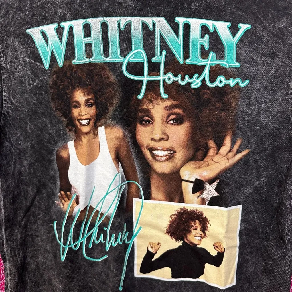Whitney Houston Retro Style mineral wash tshirt size Medium  - Image 2