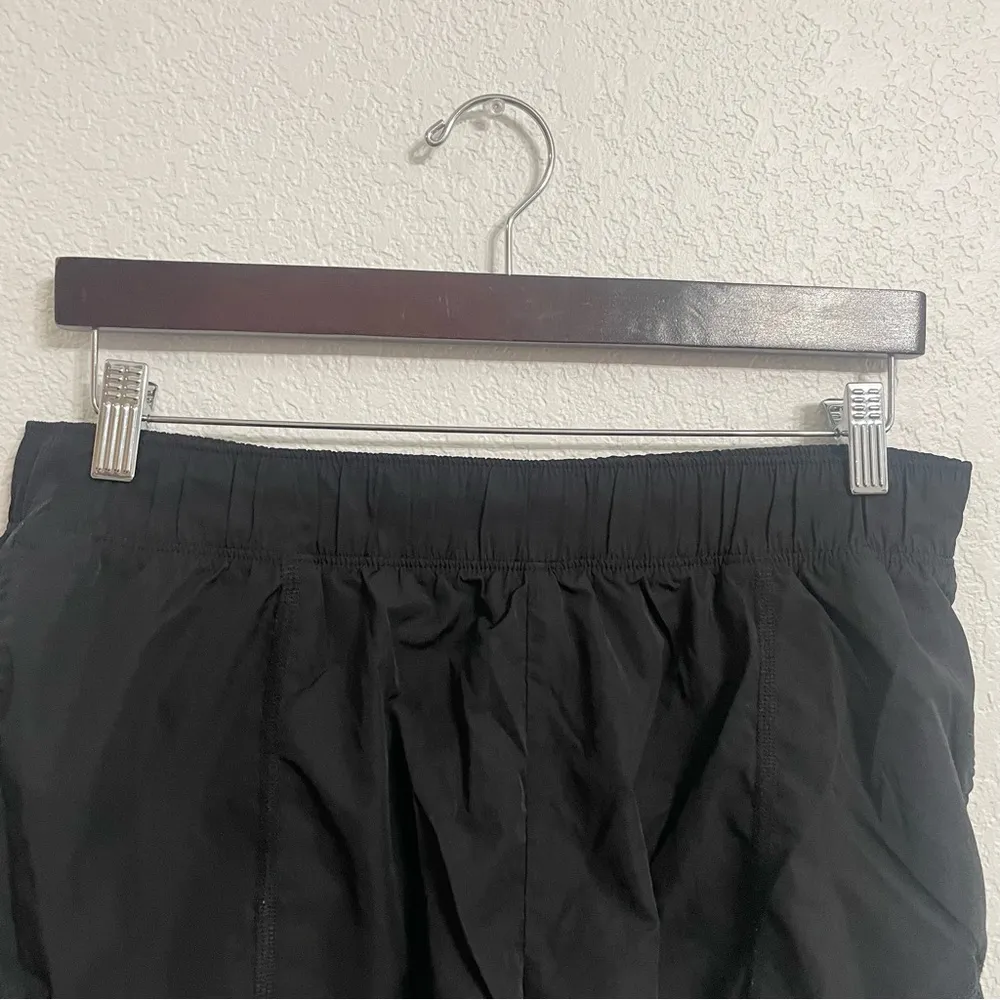 Aerie Offline Womens Shorts Athletic Black Mixed Media Pockets Size Large - Image 3