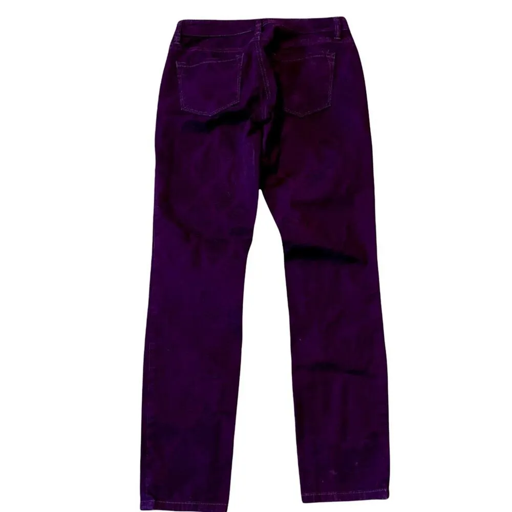 Ann Taylor Loft Modern Skinny floral embroidery print burgundy jeans 26/2 - Image 5