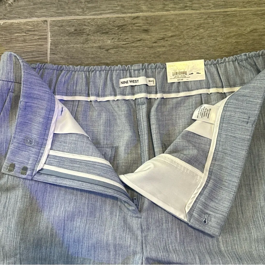 Nine West High Rise Flat Front 
Trouser Shorts Women’s Dressy Casual Size Large - Image 2