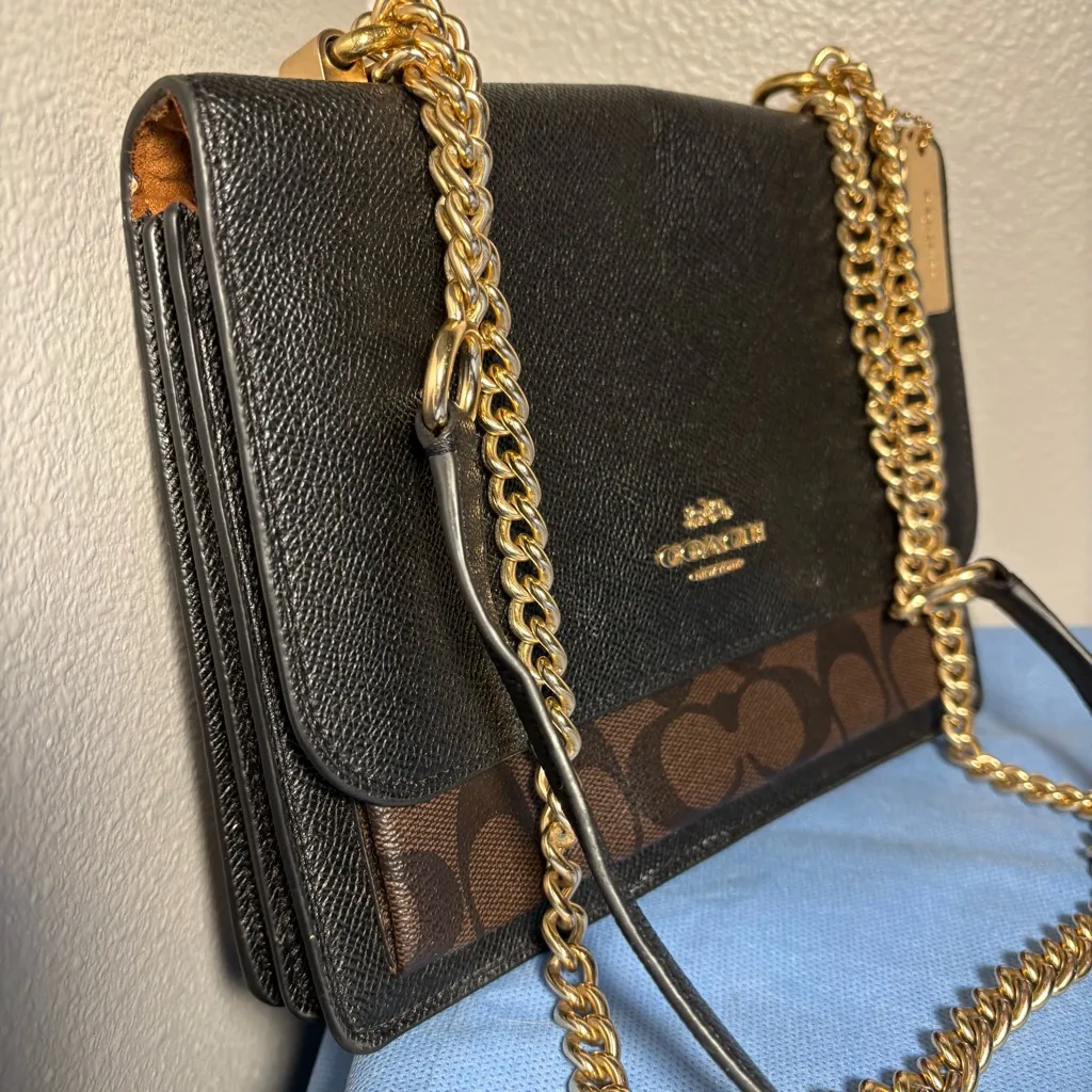 Coach Black and Brown signature Crossbody Bag - Image 13