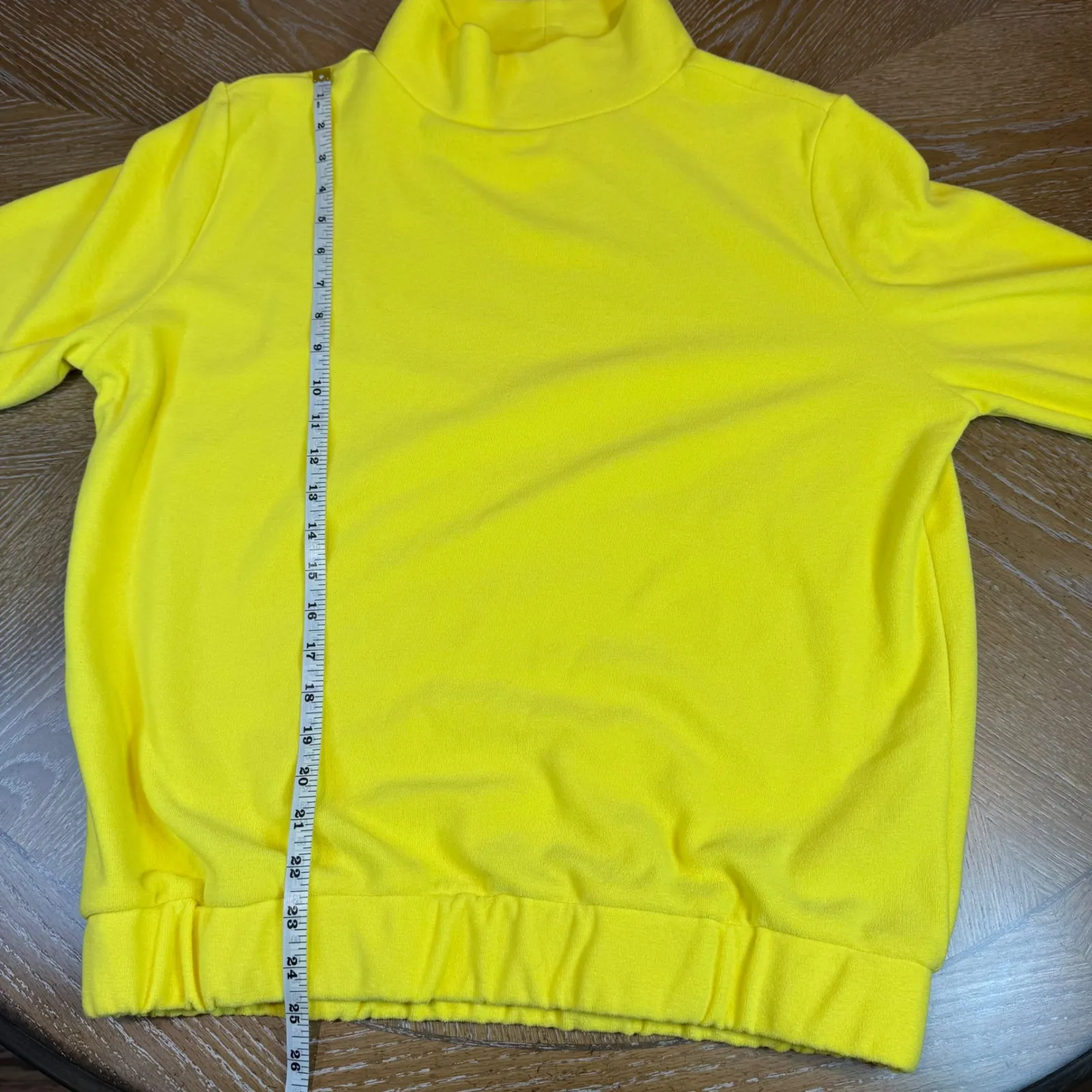 Dudley Stephens Baldwin Mock Neck Turtleneck Sweatshirt Sunshine Yellow Medium - Image 8