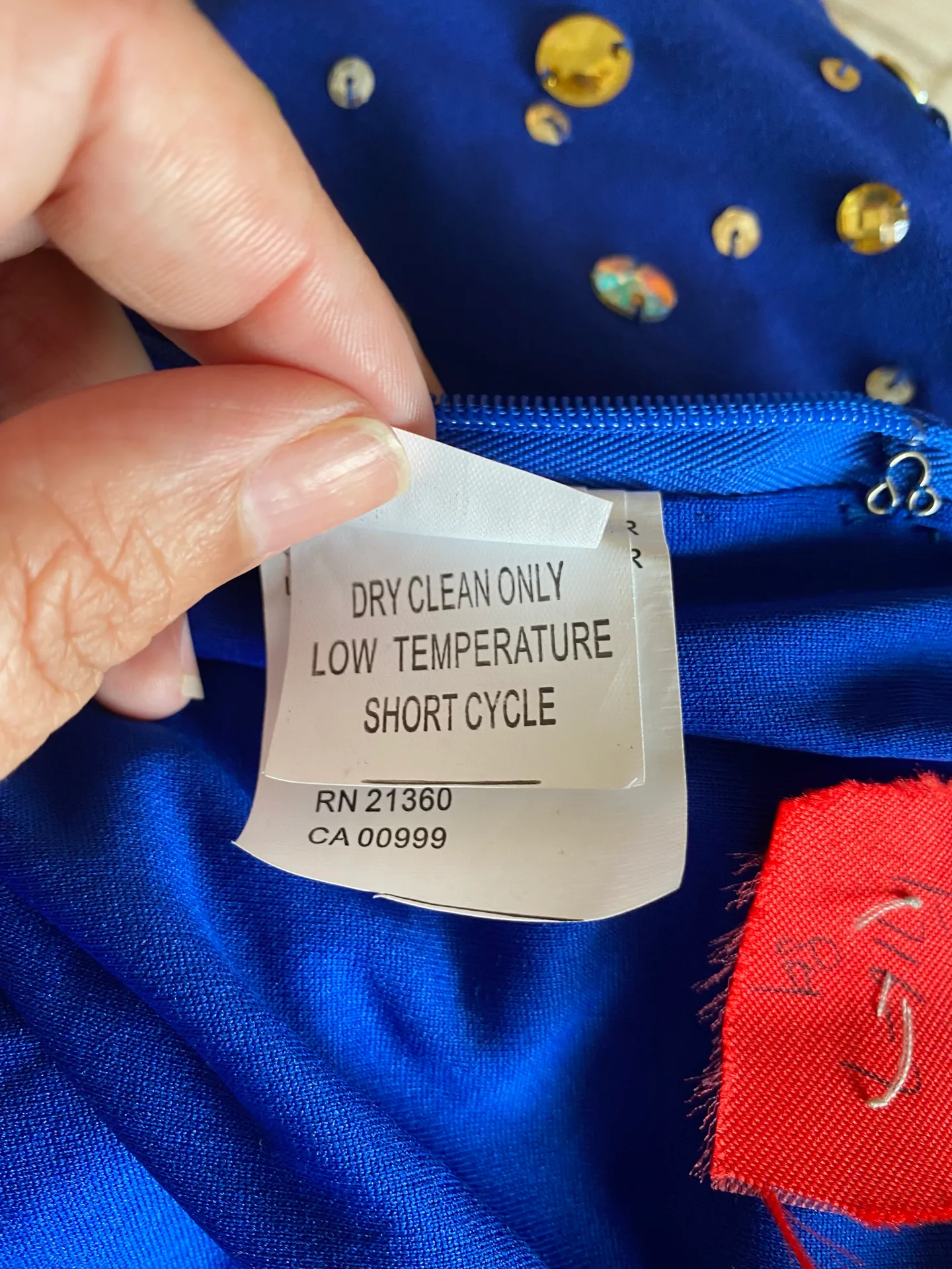 Women’s Royal Blue Halter Neck Bodycon Mini Dress Beaded Size 7/8 - Image 12